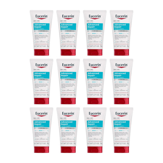 Eucerin Advanced Repair Hand Cream with 5% Urea, 77 g (2.7 oz), Pack of 12
