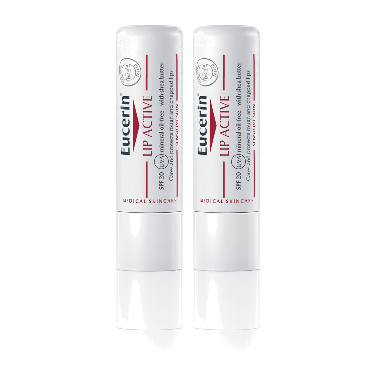 Eucerin Lip Active SPF 20 Lip Balm, Pack of 2
