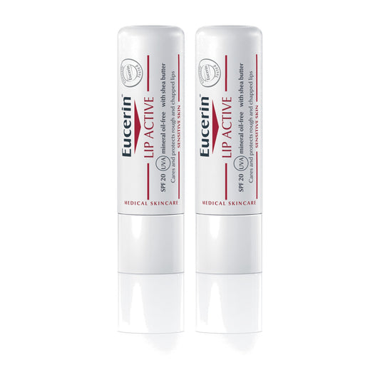 Eucerin Lip Active SPF 20 Lip Balm, Pack of 2