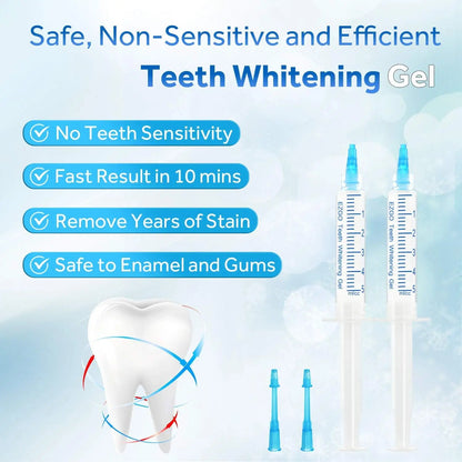 EZGO 10 Pack Teeth Whitening Gel Refills 22% Bleaching Gel, No Sensitive Teeth Whitener, Great for Sensitive Tooth Whitening, Carbamide Peroxide Teeth Whitening Gel, Mint Flavor (10X 5ML)