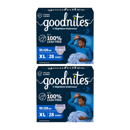 GoodNites Boys Night-Time Underwear, Size XL, 28 Count (2 Packs of 14)