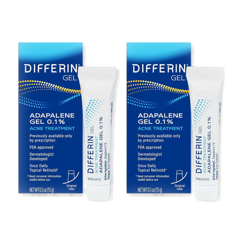 Differin Adapalene Gel 0.1% Acne Treatment 15g Pack of 2