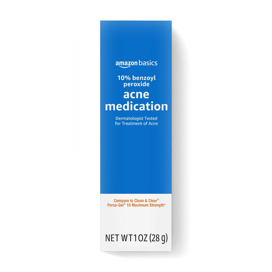 Amazon Basics Acne Treatment Gel 10% Benzoyl Peroxide 1 oz (28 g)