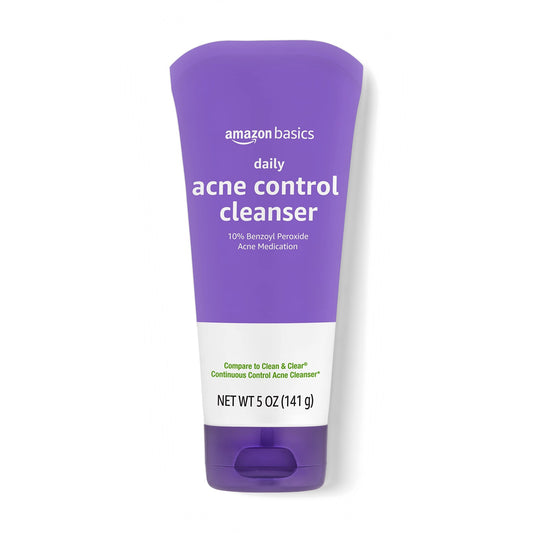 Amazon Basics Daily Acne Control Cleanser 10% Benzoyl Peroxide 5 oz (141 g)