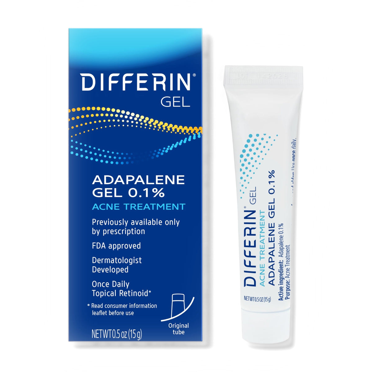 Differin Adapalene Gel 0.1% Acne Treatment 15 g — product view