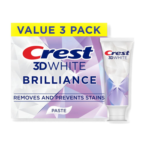 Crest 3D White Brilliance Bright Mint Toothpaste 4.3 oz, Pack of 3