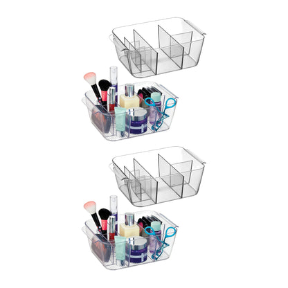 iDesign Clarity Makeup Organiser, Clear, Set of 2