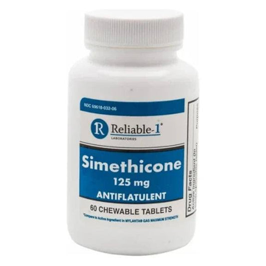 Reliable1, Simethicone, 125mg, 60 Chewable Tabs
