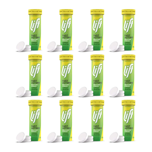 Lift Fast Acting Glucose Tablets, Lemon Lime, 10 Count, Pack of 12