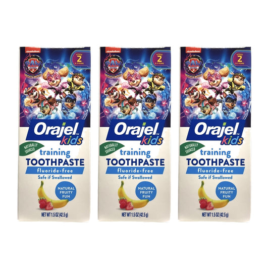 Orajel Toddler Training Toothpaste, Tooty Fruity, 43 g (1.5 oz), Pack of 3