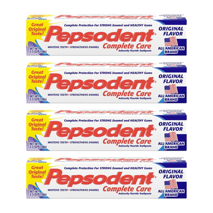 Pepsodent Complete Care Toothpaste, Original Flavor 156 g (5.5 oz), Pack of 4