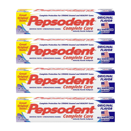 Pepsodent Complete Care Toothpaste, Original Flavor 156 g (5.5 oz), Pack of 4