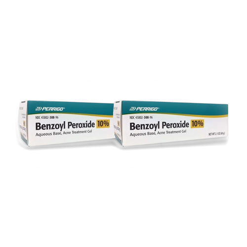 Perrigo Acne Treatment Gel 10% Benzoyl Peroxide 2.1 oz (60 g) - Pack of 2