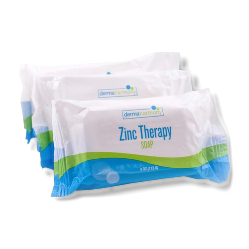 DermaHarmony Zinc Cleansing Bars 2% Pyrithione Zinc 4 oz - Pack of 3