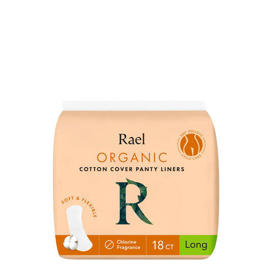 Rael Organic Cotton Cover Panty Liners Long pack front