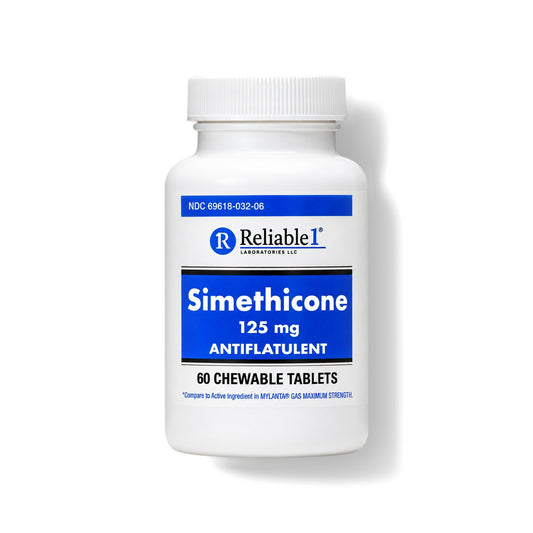 Reliable1 Simethicone 125mg Antigas Chewable Tablets 60 Count