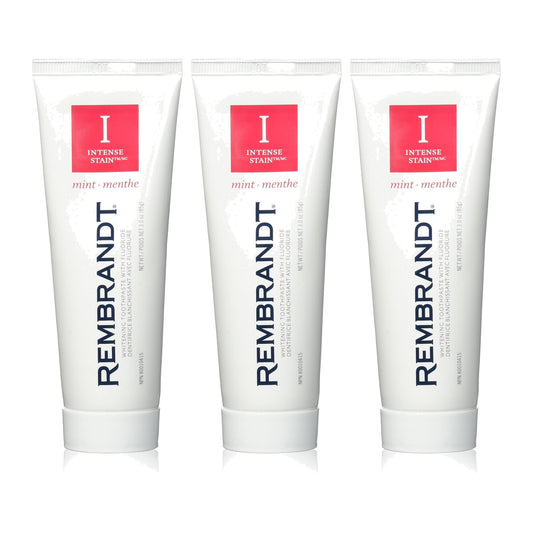 Rembrandt Intense Stain Mint Toothpaste, 85 g (3 oz), Pack of 3