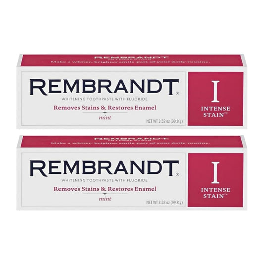 Rembrandt Intense Stain Whitening Toothpaste, Mint, 100 g (3.52 oz), Pack of 2