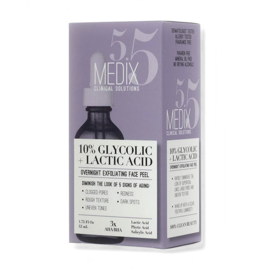 Medix 5.5 Glycolic Acid Face Peel Exfoliating Serum 10% with Lactic & Salicylic Acid