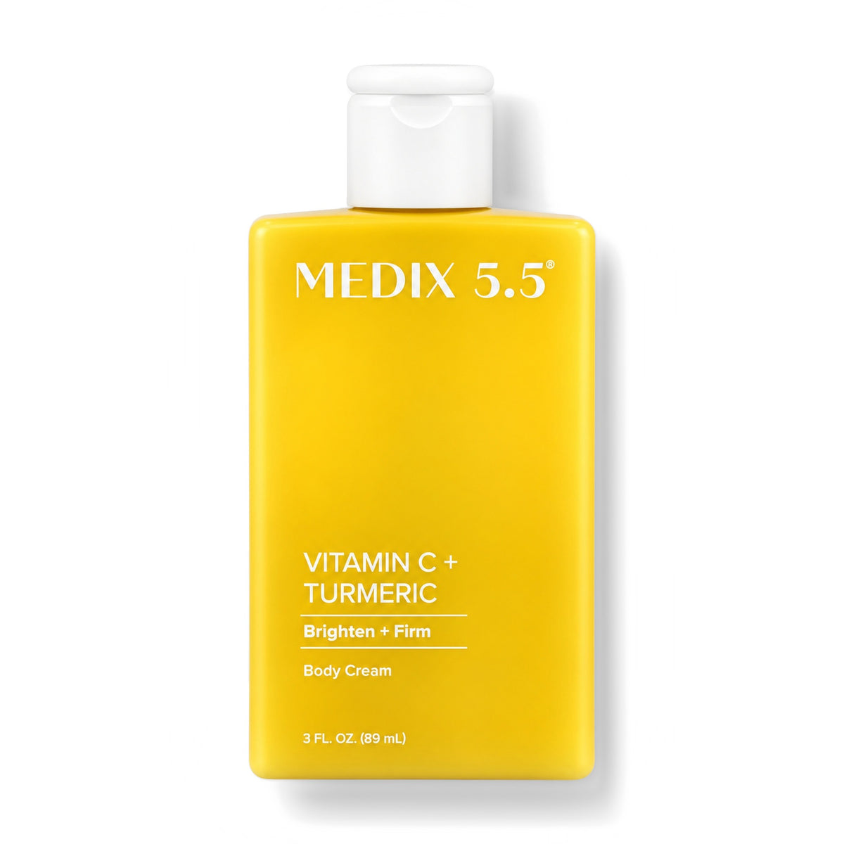 Medix 5.5 Vitamin C and Turmeric Body Cream 3 fl oz bottle standing upright on a plain white background
