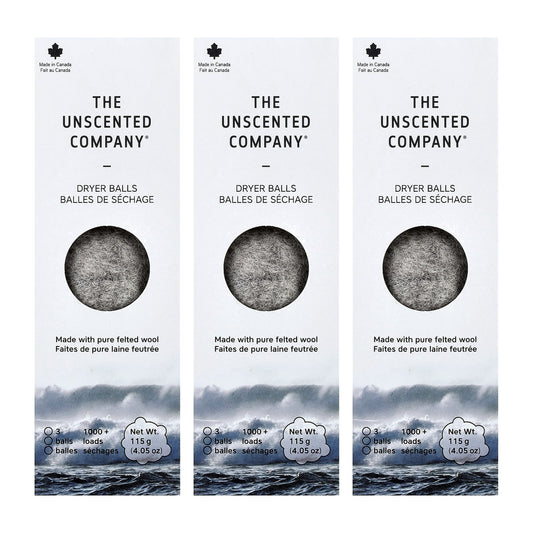 The Unscented Company Wool Dryer Balls (115 g / 4.1 oz), Pack of 3