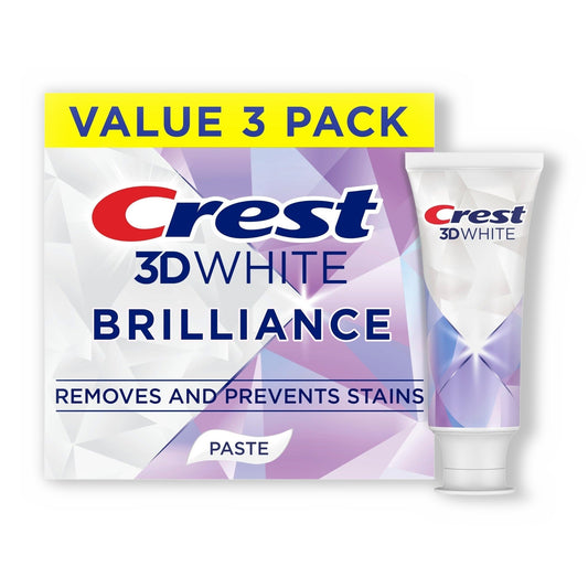 Crest 3D White Brilliance Bright Mint Toothpaste 4.3 oz, Pack of 3