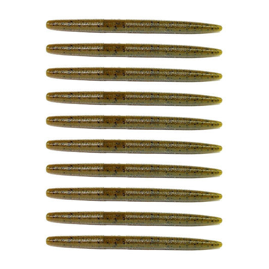 Yamamoto 5in Senko Green Pumpkin Flake, Pack of 10