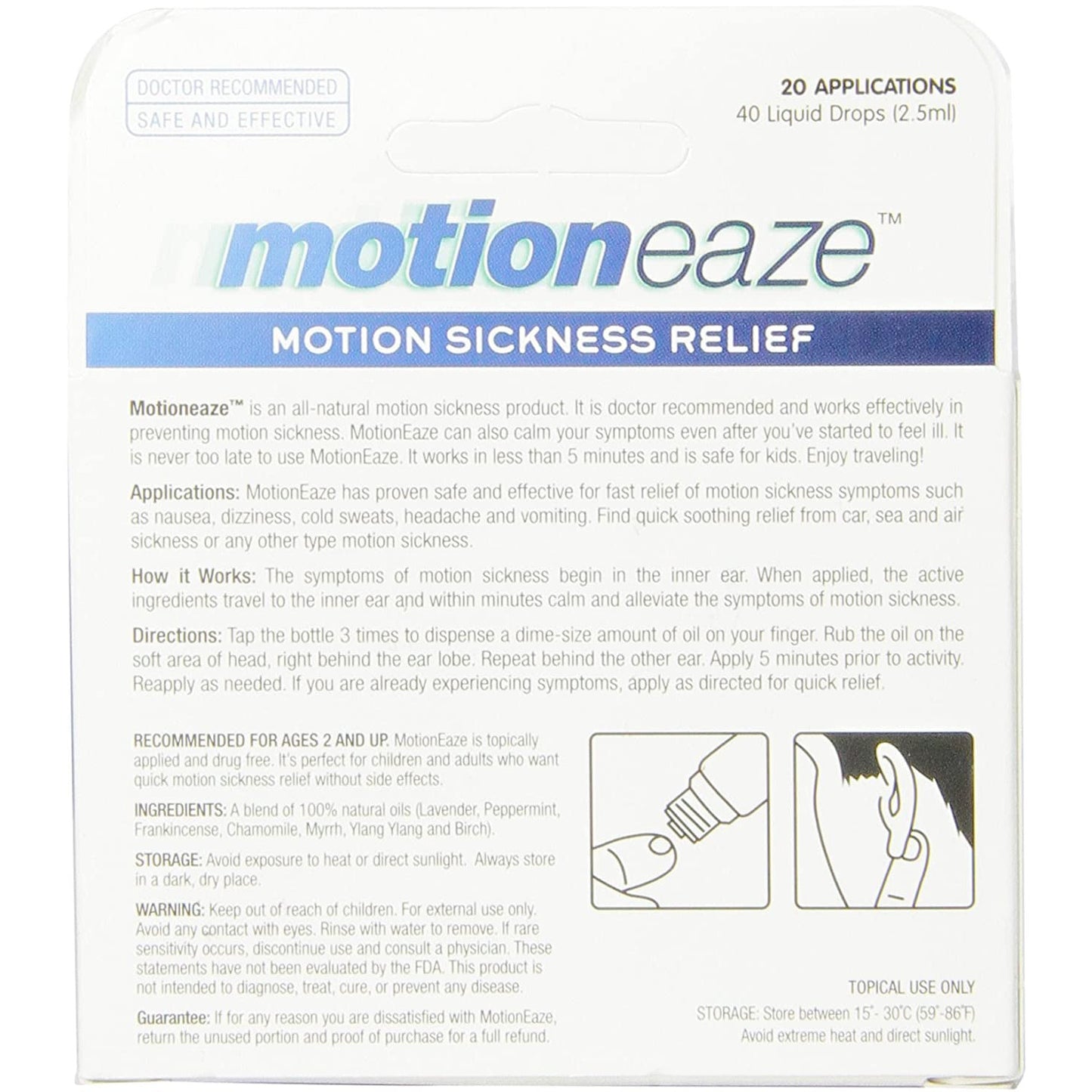 Motioneaze Sickness Relief, All-Natural Topical Liquid, 2.5 Ml