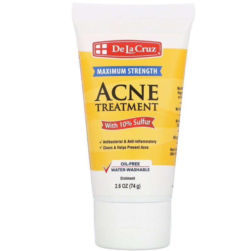 De La Cruz, Ointment, Acne Treatment with 10% Sulfur, Maximum Strength, 2.6 oz (74 g) - USA in UK