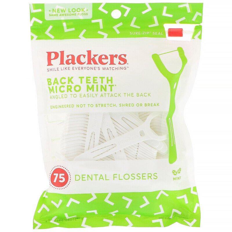 Plackers Back Teeth Micro Mint Dental Flossers 75 - USA in UK