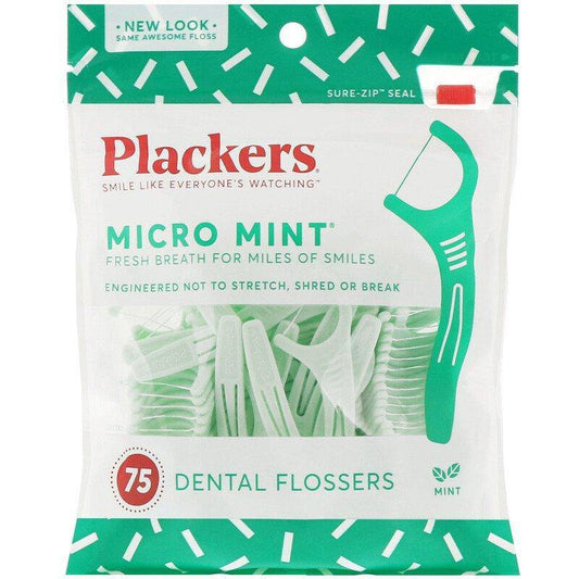 Plackers Micro Mint Dental Flossers 75 - USA in UK