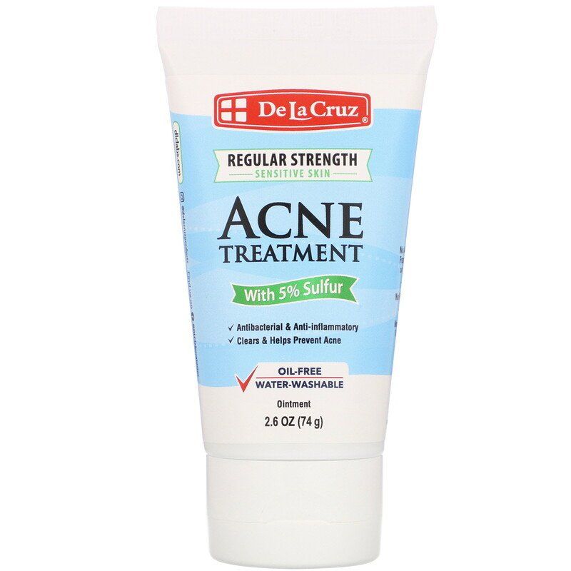 De La Cruz, Ointment, Acne Treatment with 5% Sulfur, Regular Strength, 2.6 oz (74 g) - USA in UK