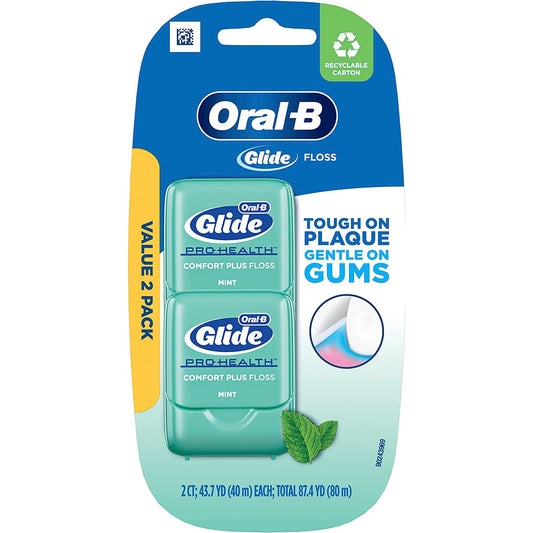 Oral-B Glide Pro-Health Comfort plus Dental Floss, Extra Soft, Value 2 Pack (40M Each)