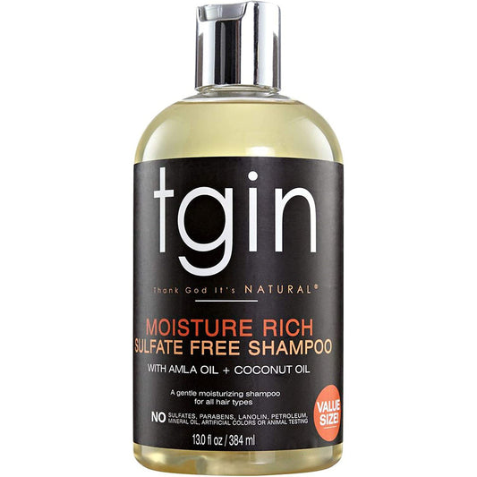 TGIN Thank God It'S Natural Moisture Rich Sulfate Free Shampoo with Amla Oil + Coconut Oil 13 Fl Oz