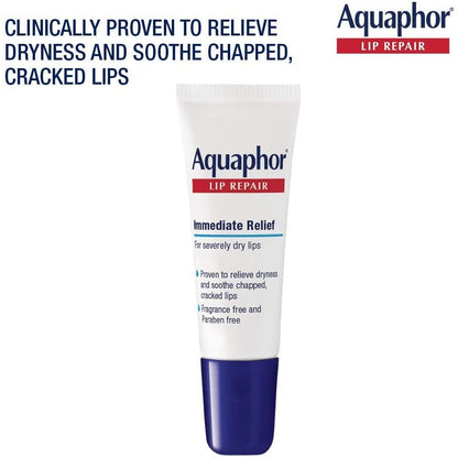 Aquaphor Lip Repair Ointment - Long-Lasting Moisture to Soothe Dry Chapped Lips - .35 Fl. Oz. Tube