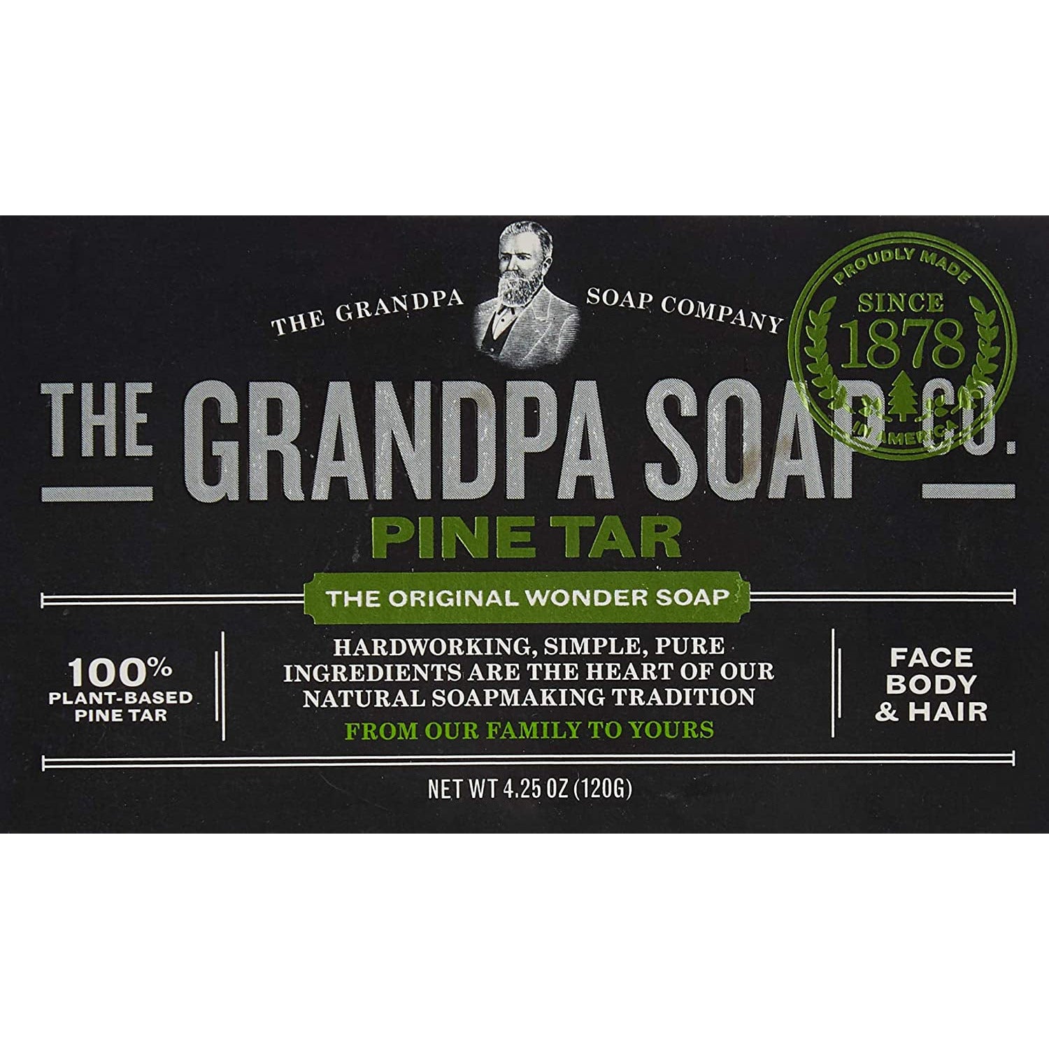 Grandpa'S Brands Pine Tar Soap, 4.25 Ounce