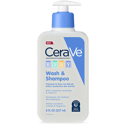 Cerave Baby Wash & Shampoo, 8 Oz