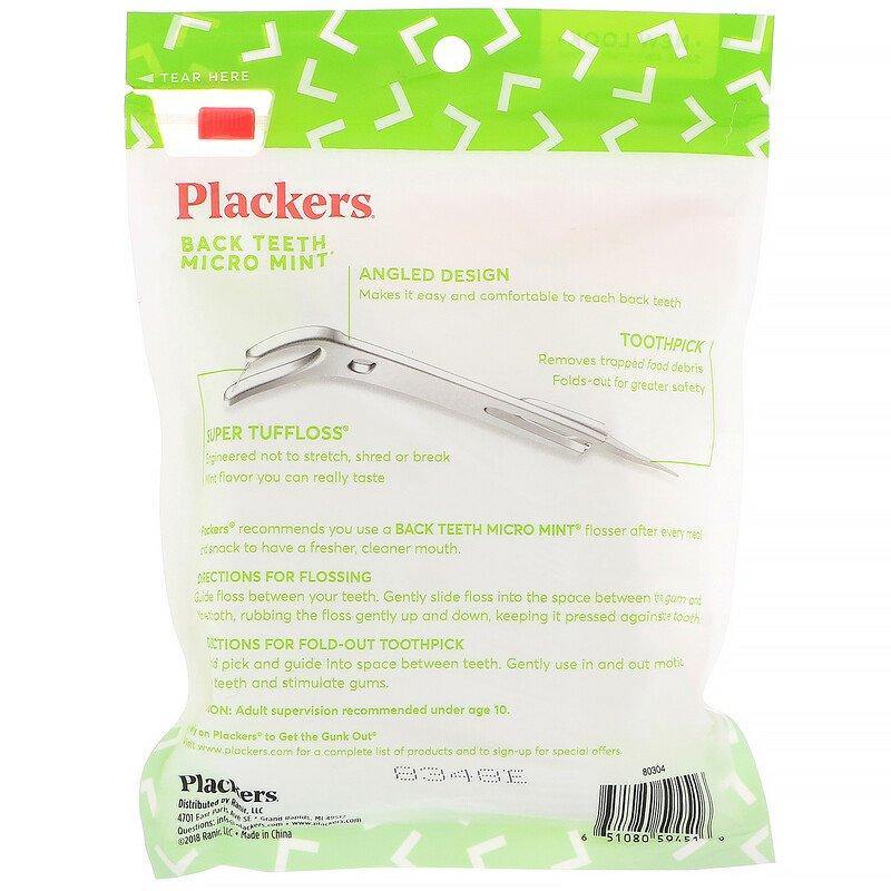 Plackers Back Teeth Micro Mint Dental Flossers 75 - USA in UK