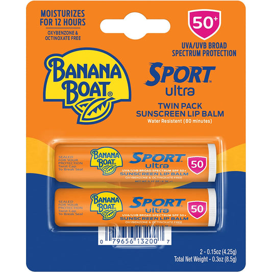 Banana Boat Spf#50+ Sport Ultra Lip Balm - Twin Pack