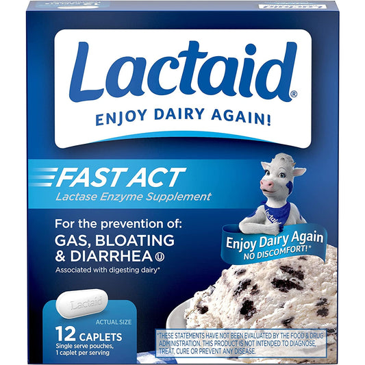 Lactaid Fast Act Twice as Ultra, 12 Caplets