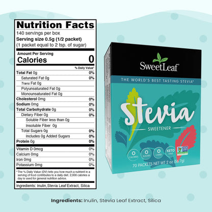 Sweetleaf Natural Stevia Sweetener, 70 Count