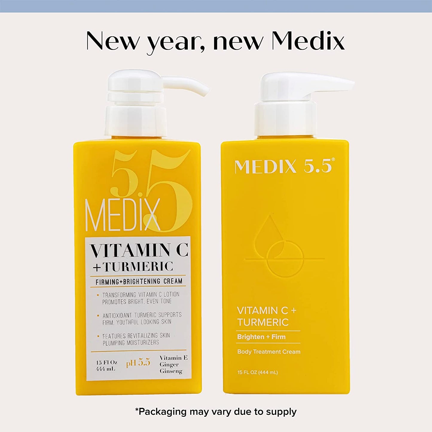 Medix 5.5 Vitamin C Cream W/Turmeric for Face and Body. Firming & Brightening Cream for Age Spots, Dark Spots & Sun Damaged Skin. Anti-Aging Cream Infused W/Vitamin E, Ginger, Ginseng. (15Oz)