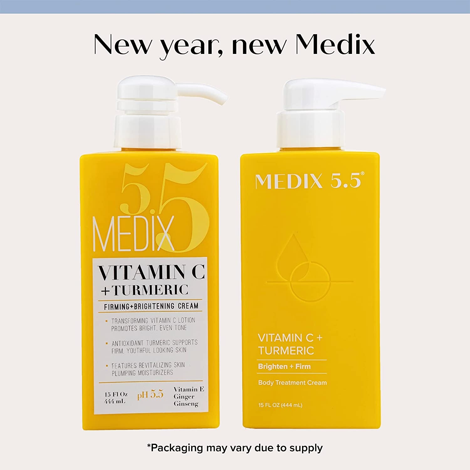 Medix 5.5 Vitamin C Cream W/Turmeric for Face and Body. Firming & Brightening Cream for Age Spots, Dark Spots & Sun Damaged Skin. Anti-Aging Cream Infused W/Vitamin E, Ginger, Ginseng. (15Oz)