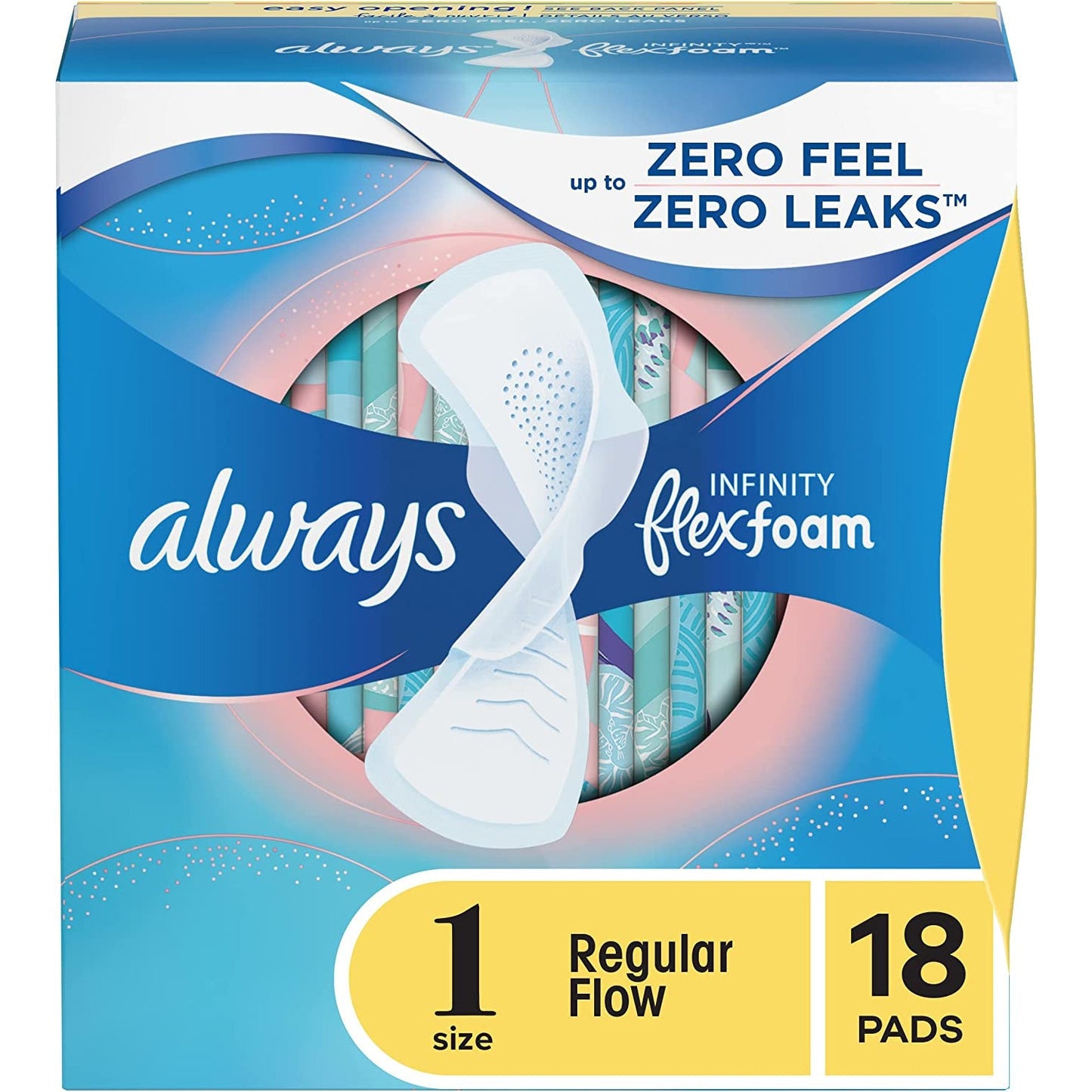 Always Always Infinity Regular Pads with Wings, 18 Ct