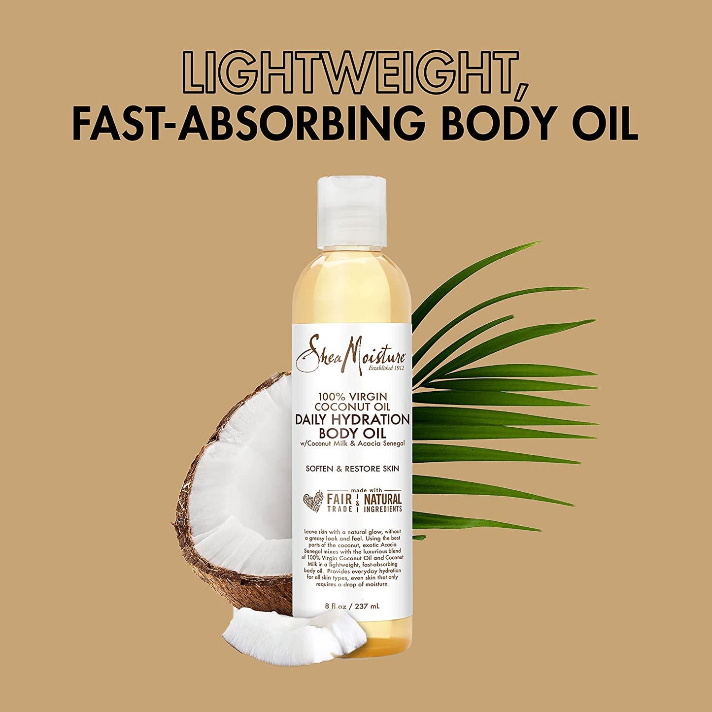 Shea Moisture 100% Virgin Coconut Oil Daily Hydration Body Oil by for Unisex - 8 Oz Oil