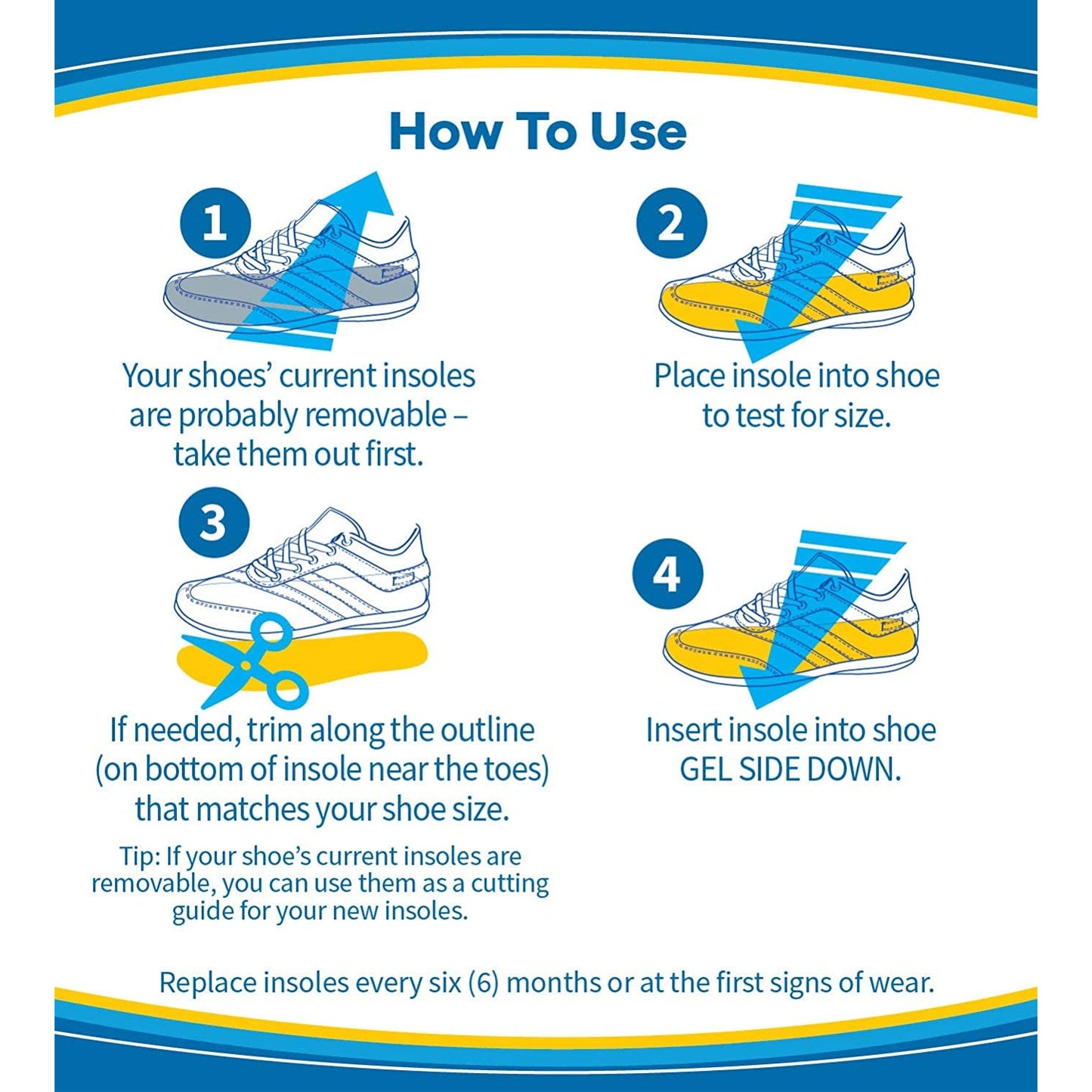 Dr. Scholls Comfort and Energy Massaging Gel Insoles for Men, Size 8-14, 1 Pair