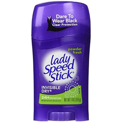 Lady Speed Stick Invisible Dry Antiperspirant and Deodorant Stick, Powder Fresh - 1.4 Oz ( Pack of 3 )