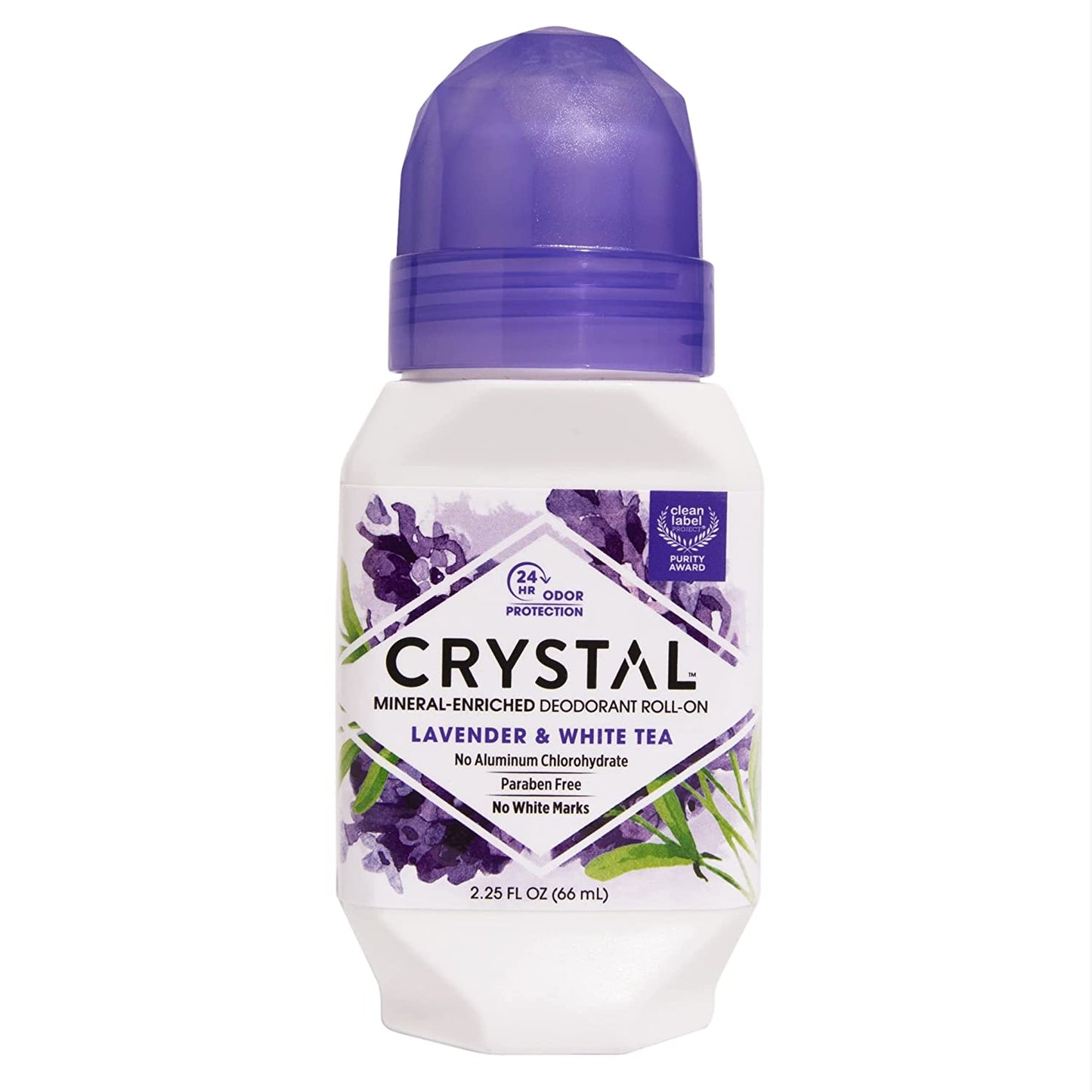 Crystal Essence Deodorant Roll-On, Lavender and White Tea 2.25 Fl. Oz