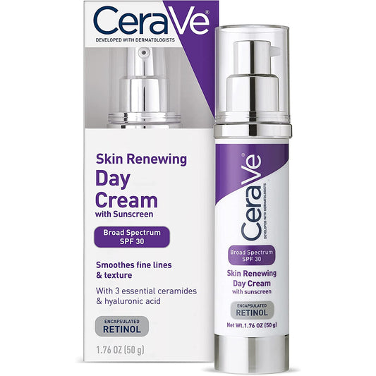 Cerave anti Aging Face Cream with SPF | 1.76 Ounce | anti Wrinkle Retinol Cream and Face Sunscreen | Fragrance Free