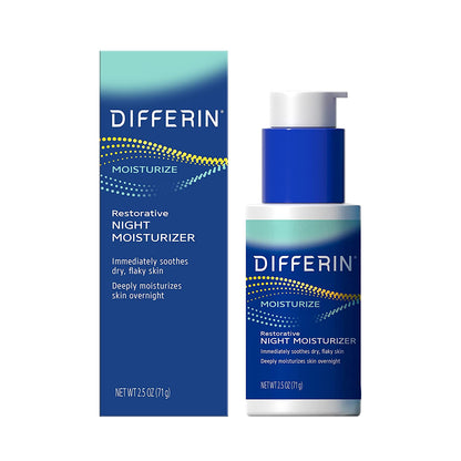 Differin Night Cream with Hyaluronic Acid, Restorative Night Moisturizer by the Makers of Differin Gel, Gentle Skin Care for Acne Prone Sensitive Skin, 2.5 Oz (Packaging May Vary)